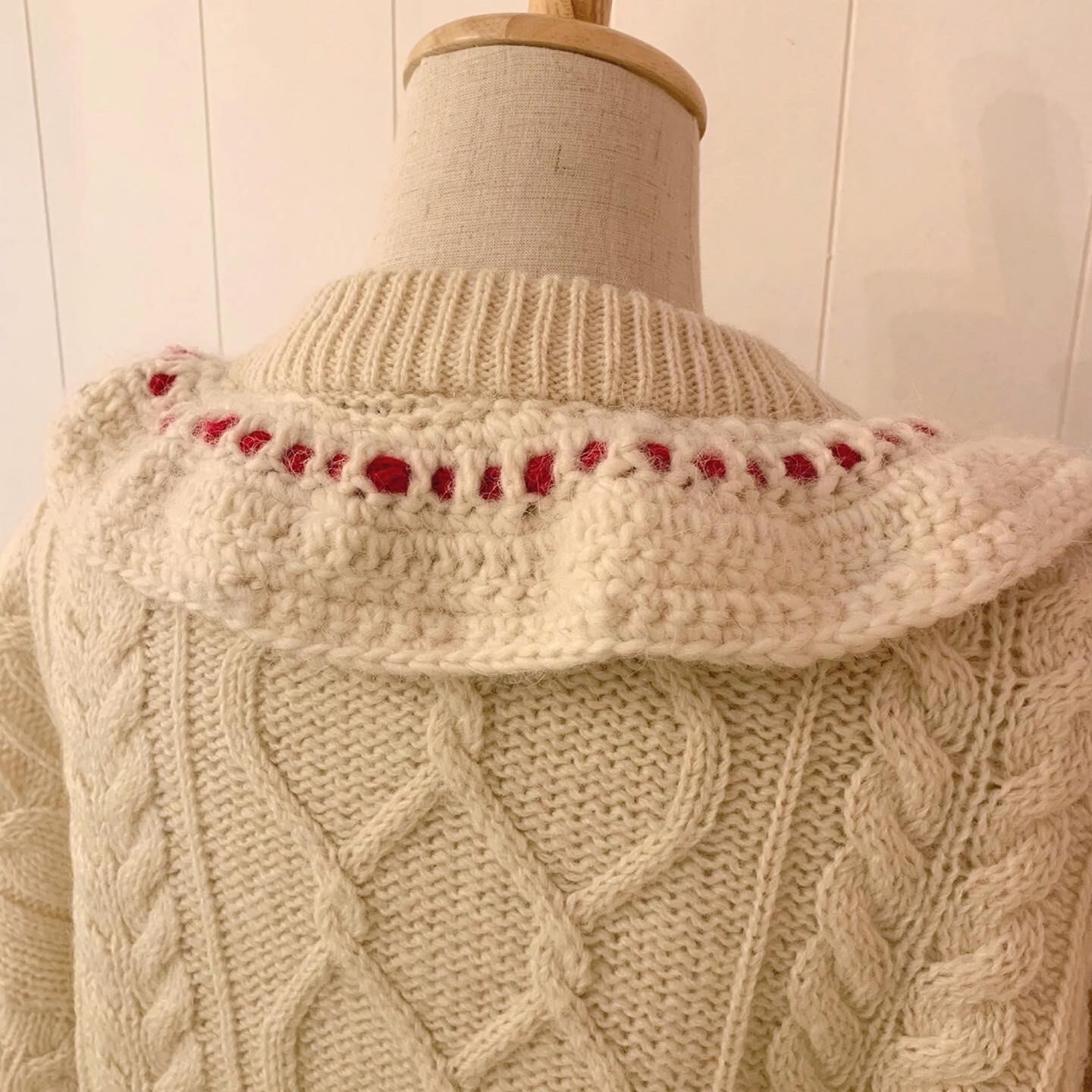 remake : strawberry cake aran sweater