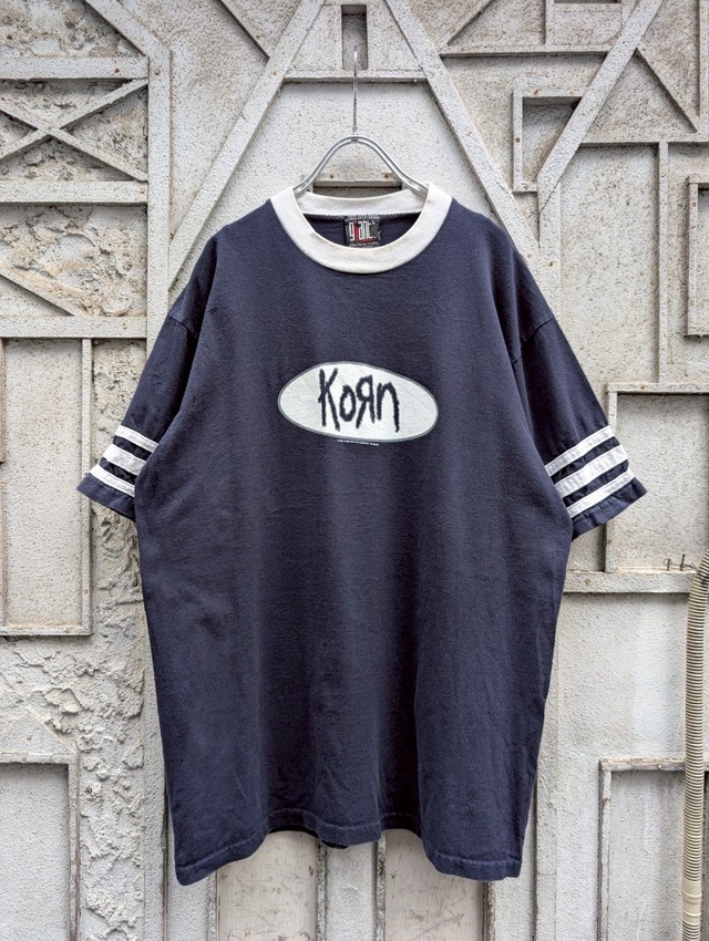 "KORN" sleeve line tee / made in USA
