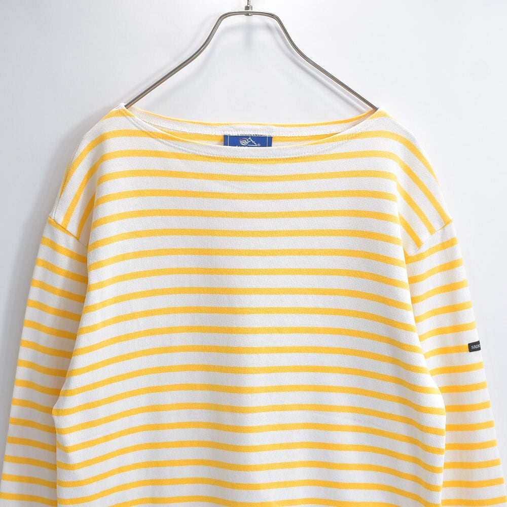 フランス製 SAINT JAMES セントジェームス ウエッソン ヘビーウェイト コットン ボーダー バスクシャツ カットソー ヴィンテージ ビンテージ ヨーロッパ古着 メンズM~相当