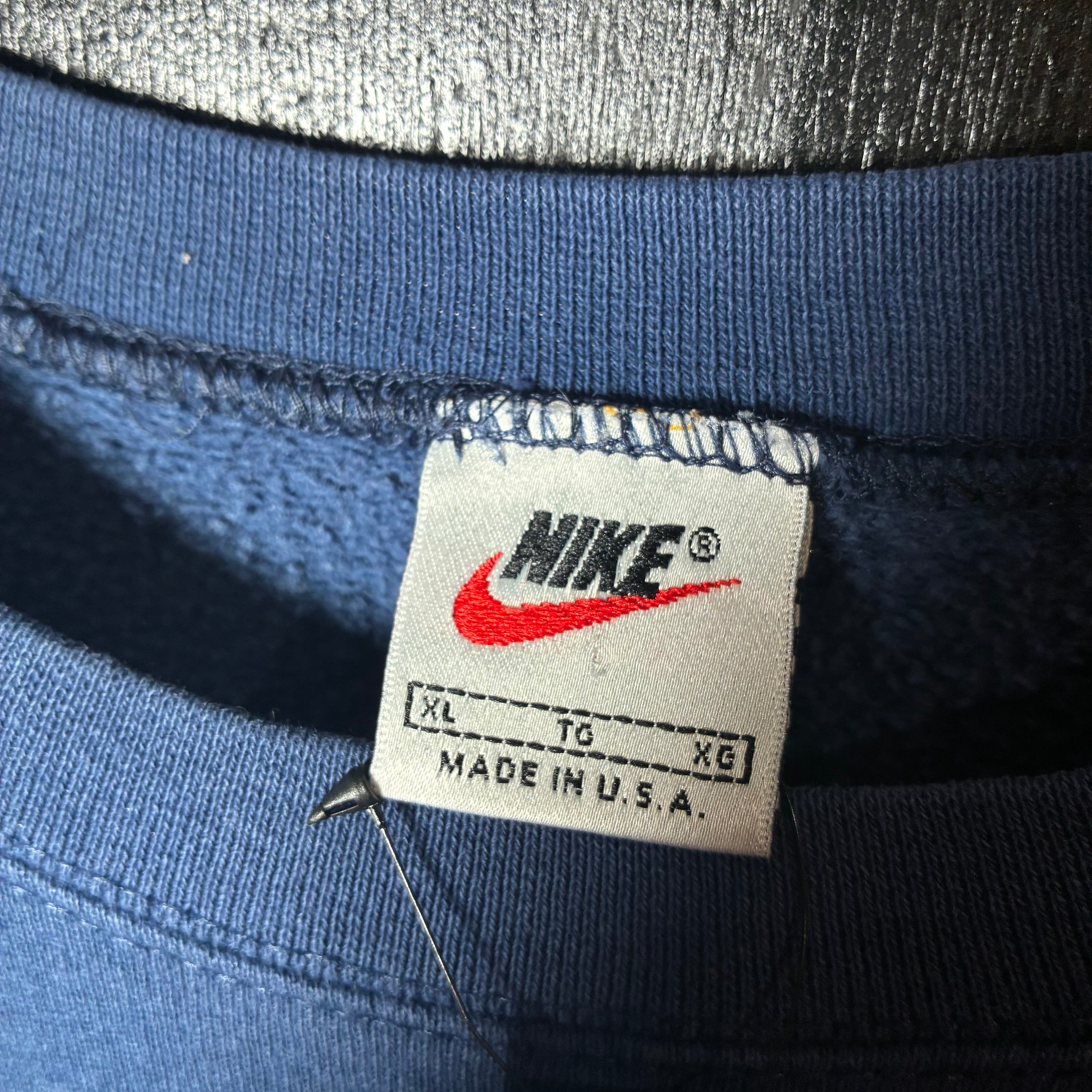 90s USA製 NIKE ロゴスウェット ネイビー ロゴドンナイキ XL | 古着屋