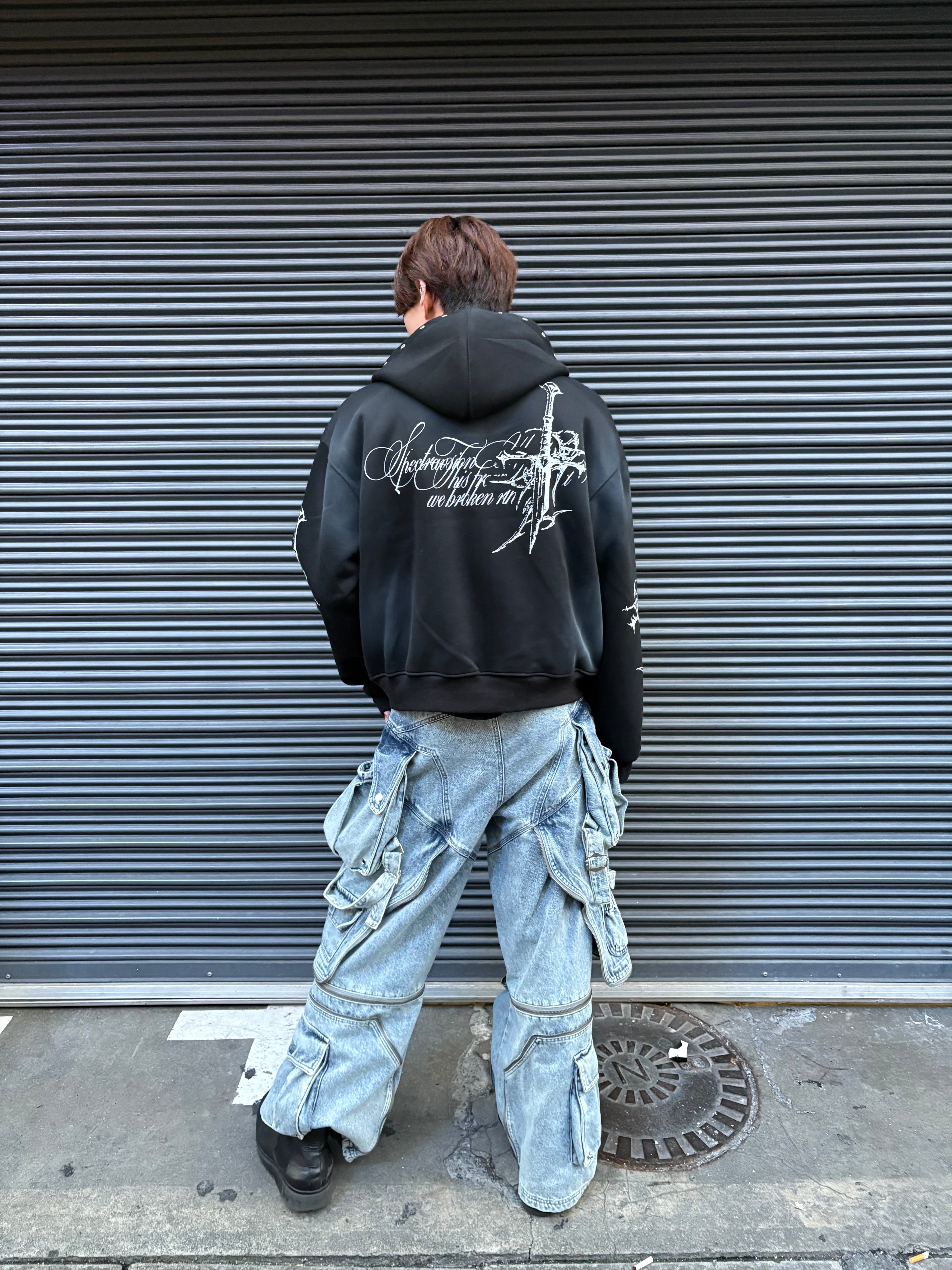 BARCON 2Way ZIPデニムカーゴパンツ グランジ ストリート Y2K サブカル