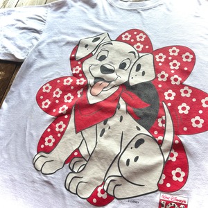 90's  Walt Disey's 〝 101 DALMATIANS 〟Big  INK Print T-Shirt / Size About  X-LARGE