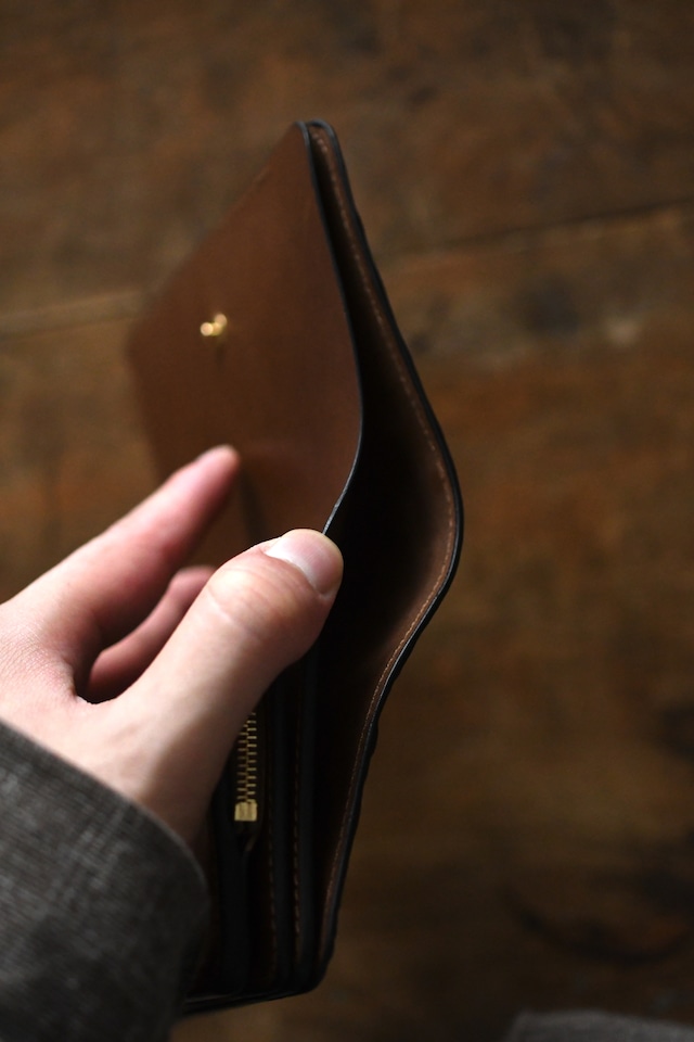forme / Short Wallet / Ostrich (Black , Natural)
