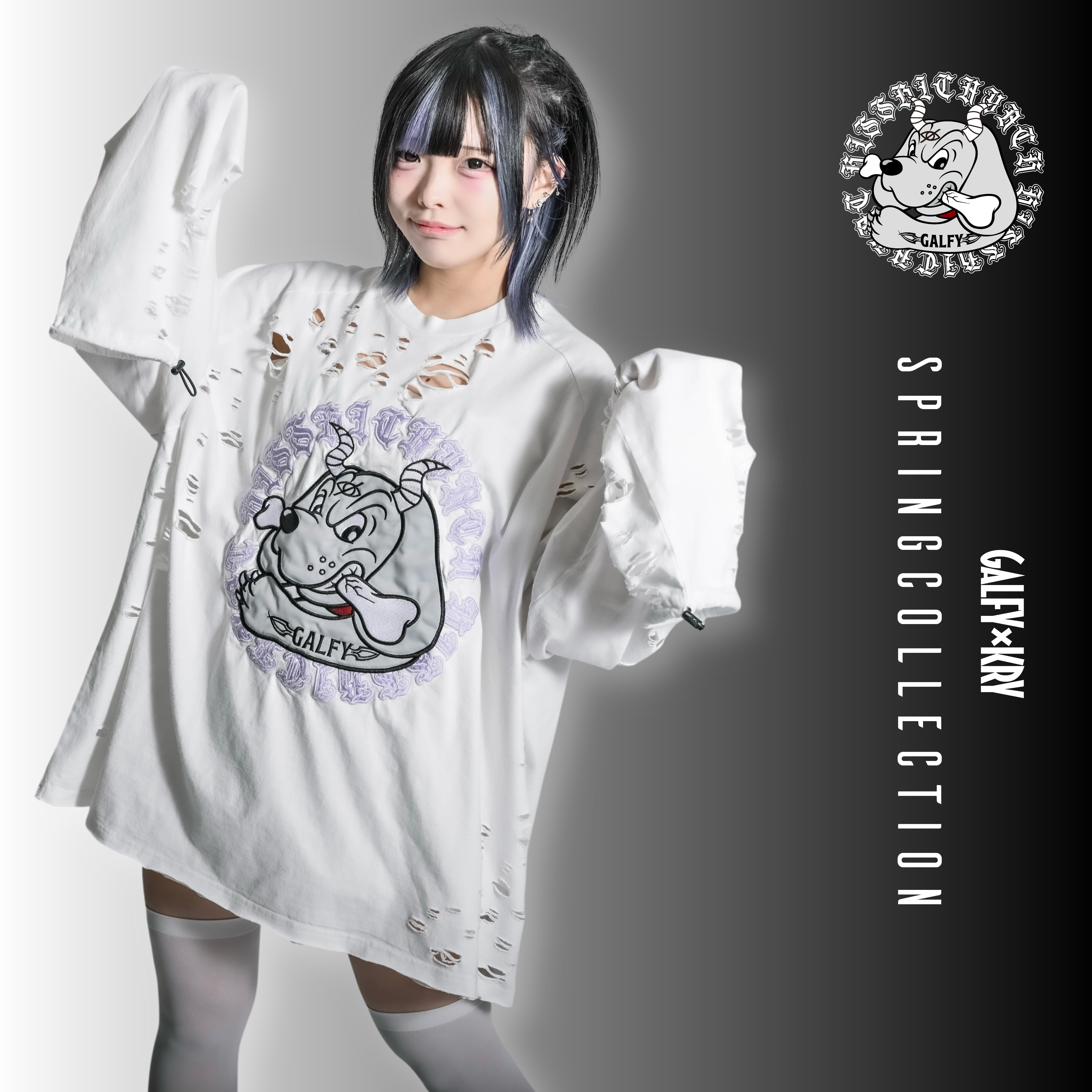 予約】「大萌袖ブリーチぼろぼろT」 | KRY clothing