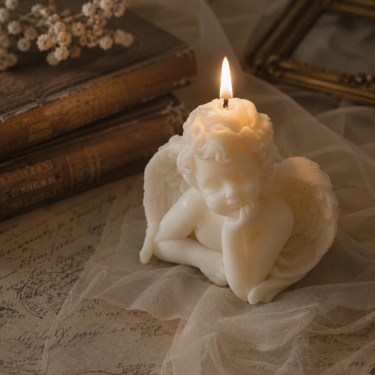要問い合せ♥️癒され天使♥️ロココ調　エンジェル　天使　キャンドルライト　LED angel candle ｜ 韓国インテリア エンジェルキャンドル 天使キャンドル