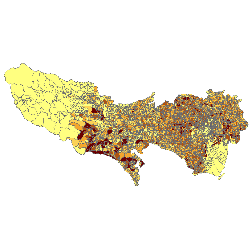 GISデータ　東京都の人口と世帯数（平面直角座標系第９系・ShapeFile）