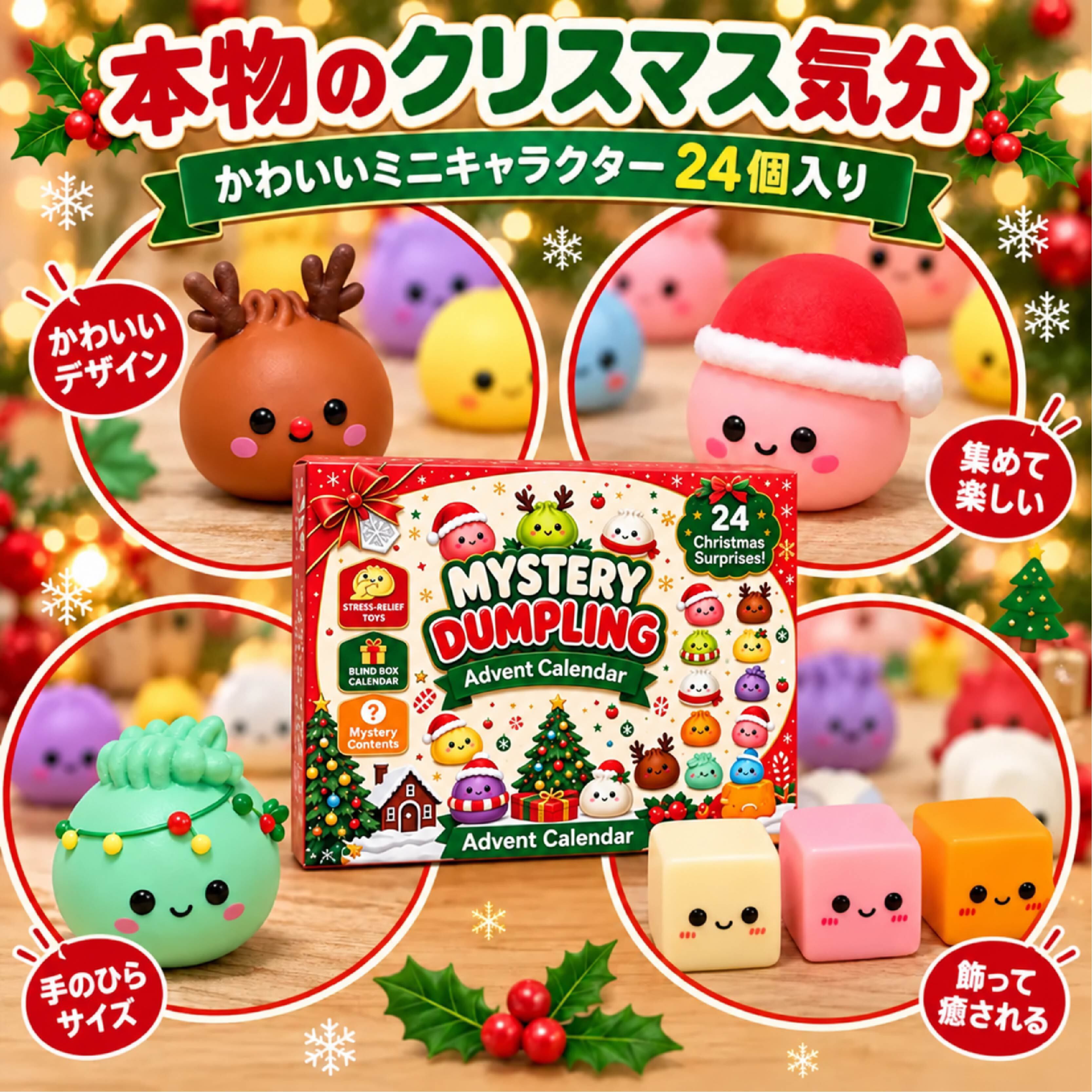 HY 1071 . クリスマスアドベントカレンダー 24個入り ミニフィギュア