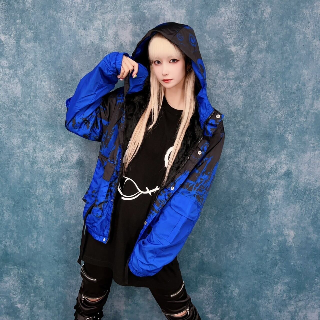 CROSS STRAP防寒フランネル生地OUTER【BLUE×BLACK】 | NIER CLOTHING