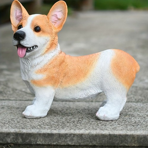 コーギーの置物 子犬の置物 ３色展開 イエロー ブラウン ブラック 家 置物