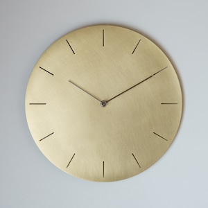 【受注製作】壁掛け時計 ＜タイプ2-300＞ しるし入り / 真鍮　minimal wall clock <type2-300 sign> / brass