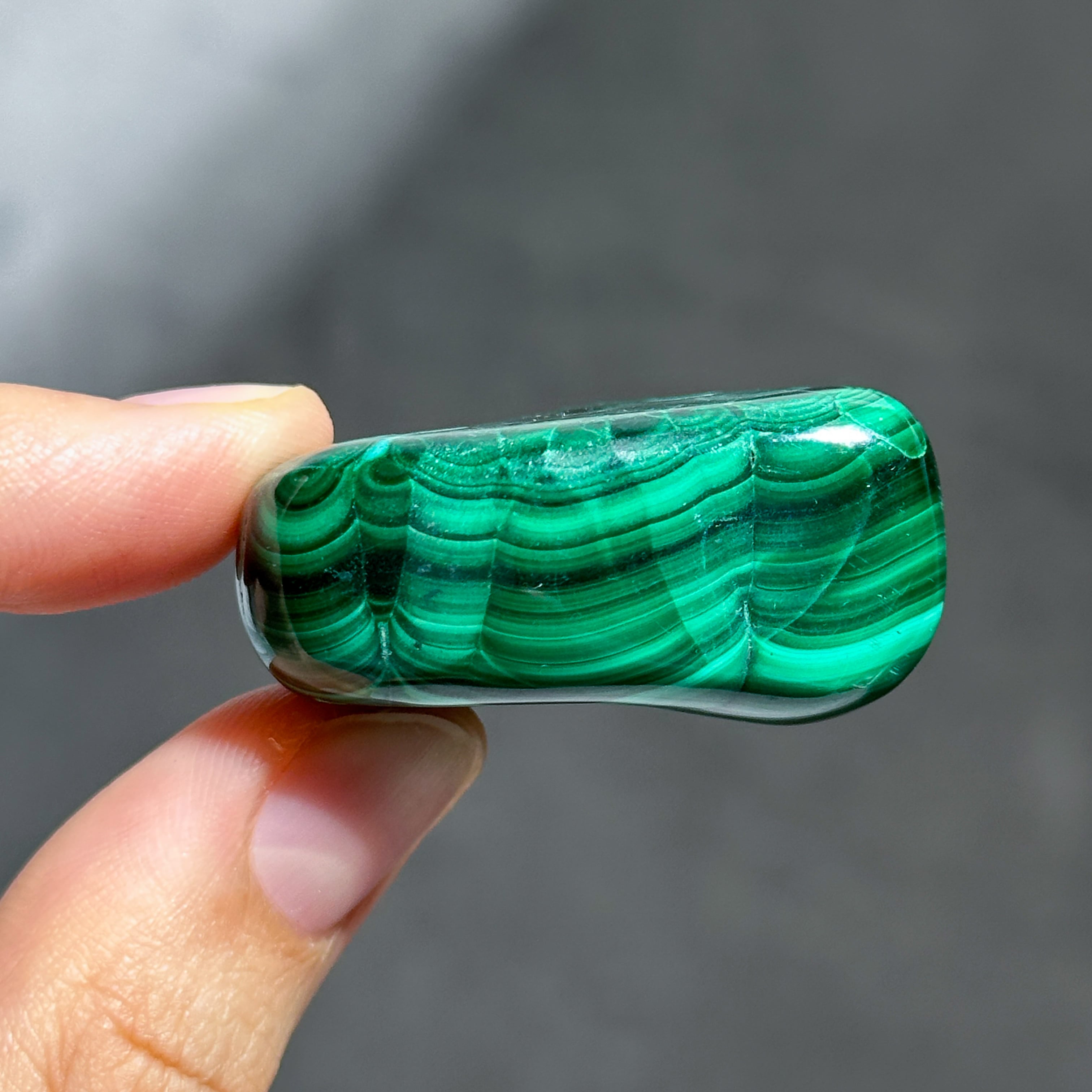 マラカイト with クリソコラ（マラコラ） タンブル06◇ Malachite with