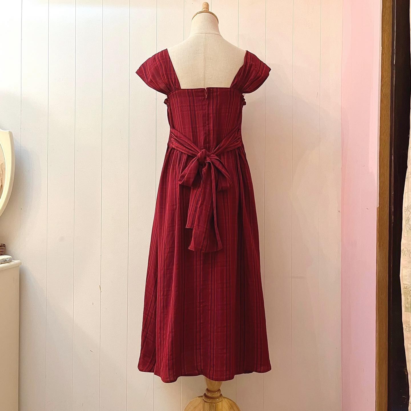 red check big ribbon jumper skirt
