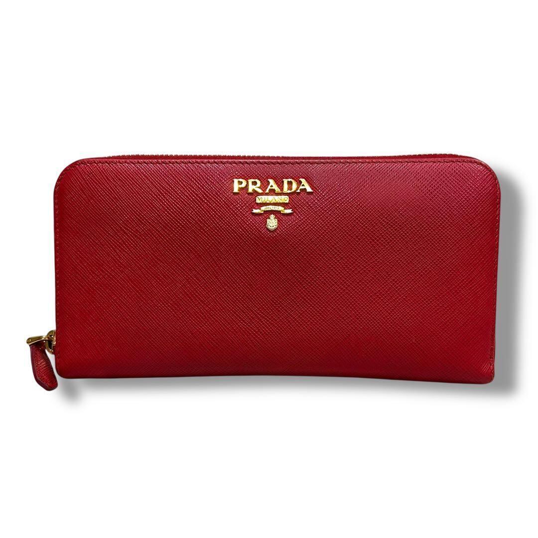 PRADA - ［極美品］PRADA サフィアーノレザー ラウンドファスナー ！極 