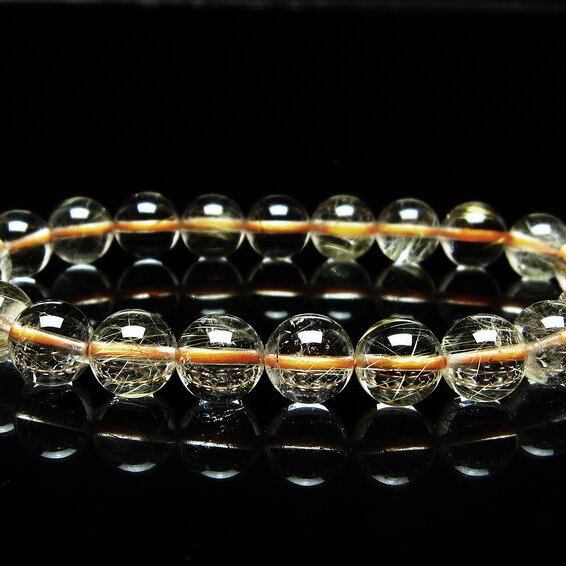 ルチルクォーツ ブレスレット 9mm タイチンルチルクォーツ タイチンルチル 一点物 メール便可 [M便 1/10] 111-48965