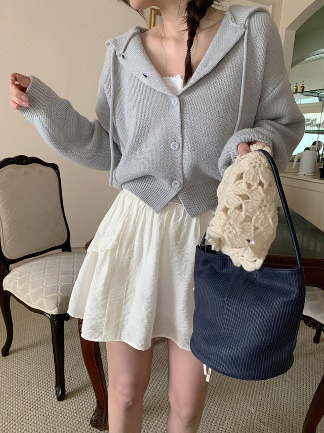 (予約) mellounge  / Judy hood cardigan 3color