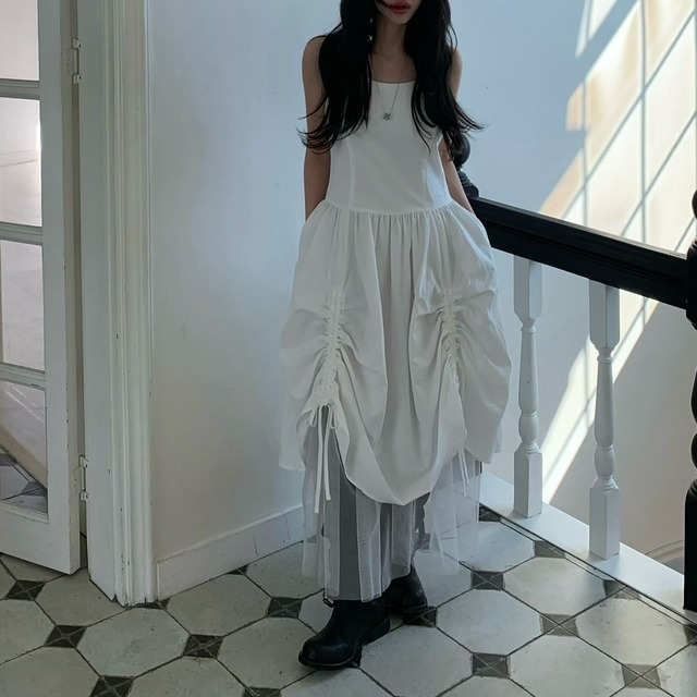 Drawstring Balloon Dress 01359