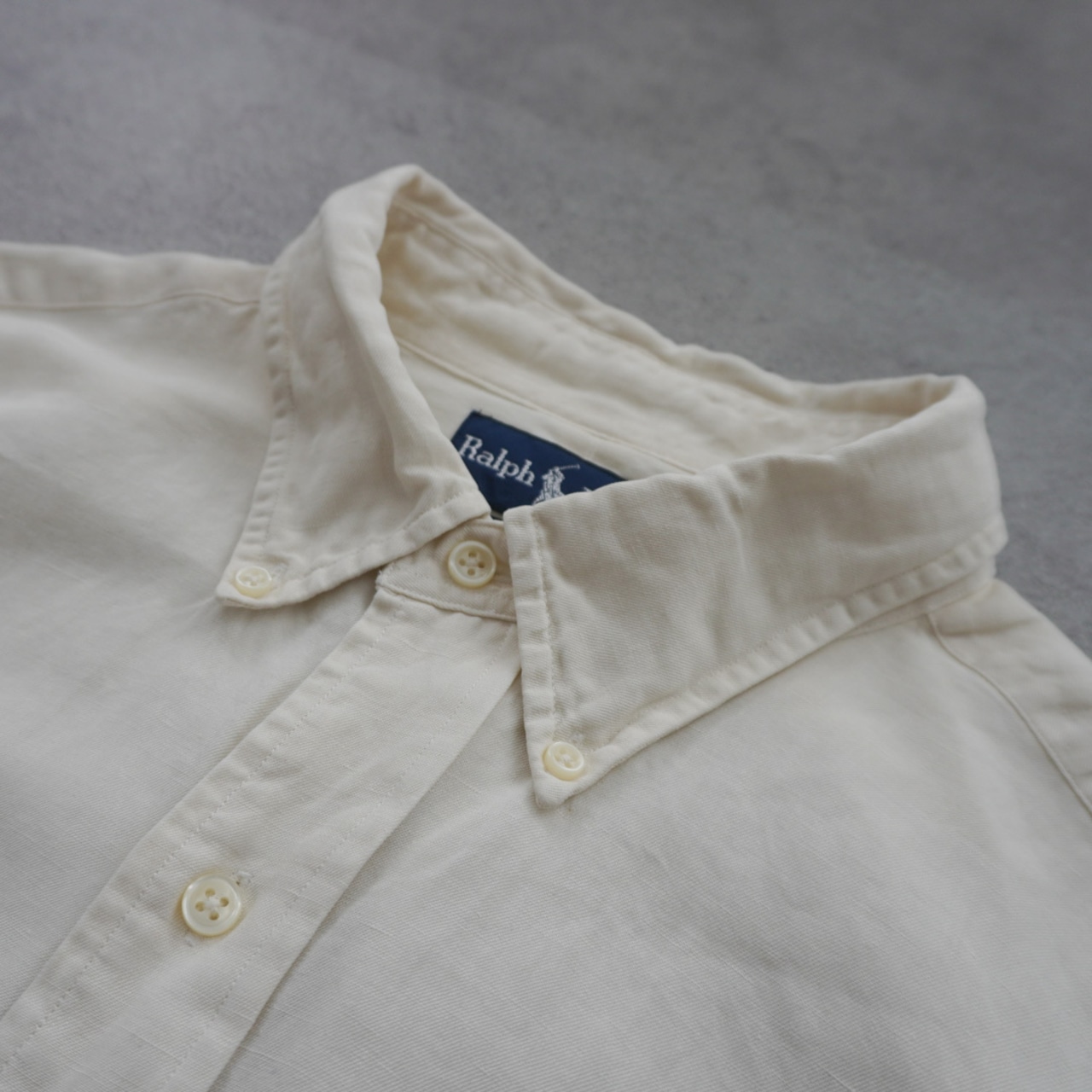 Ralph Lauren LINEN SILK COTTON shirt Ivory [XL] 古着 - 4