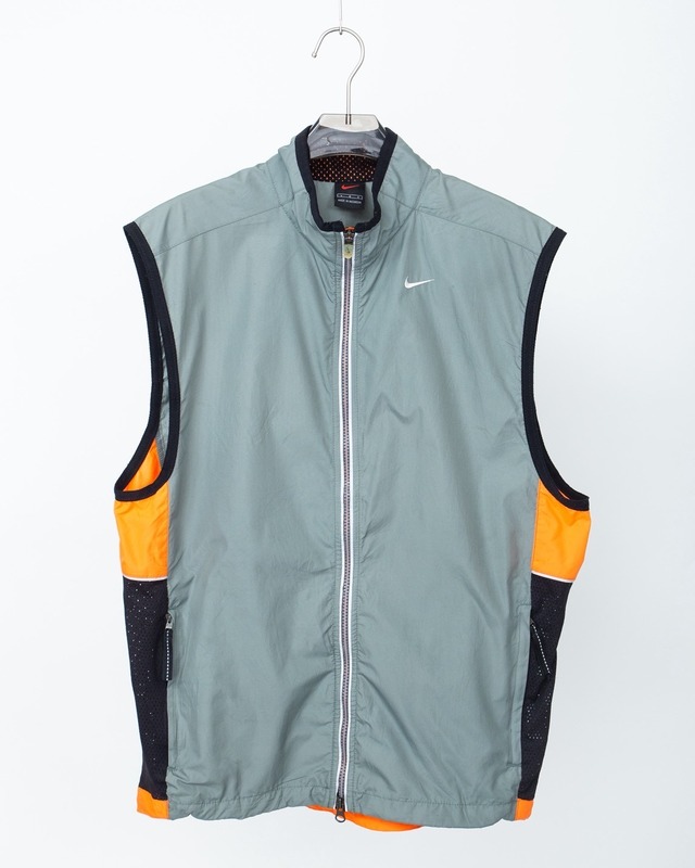 "NIKE" mesh switching design shell zip up vest