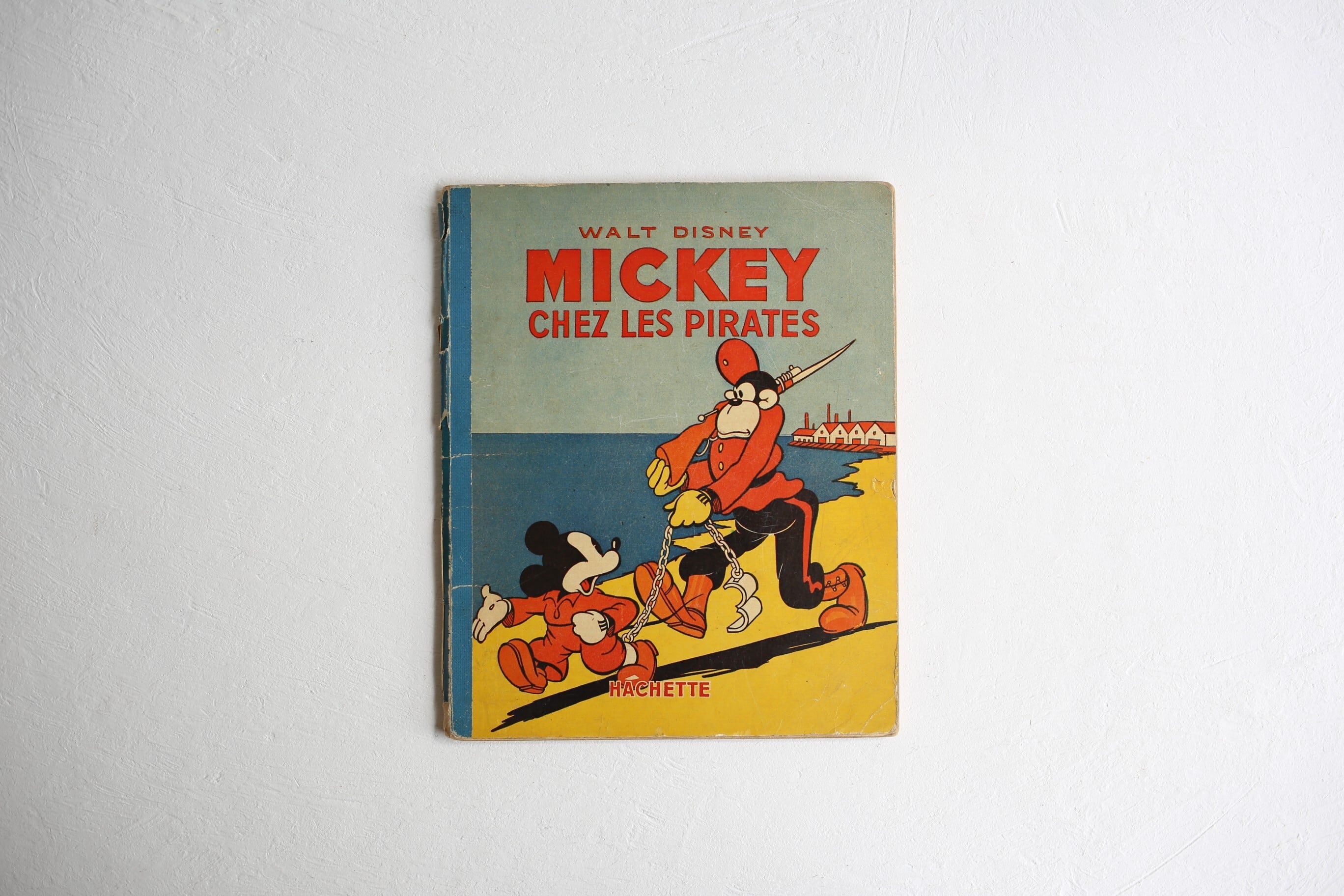 フランス アンティーク ヴィンテージ Disney 1937年 フランス語絵本 『MICKY CHEZ LES PIRATES』 N-04482