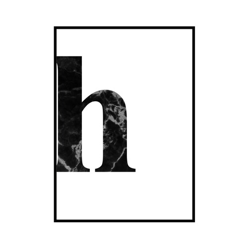"h" 黒大理石 - Black marble - ALPHAシリーズ [SD-000535] A4サイズ ポスター単品