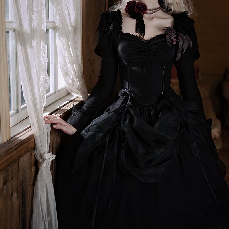 【最終値下げ】星箱works 真夜中の囁き 2wayトップス スカートセット 黒 真夜中の囁き 2wayトップス | HoshibakoWorks