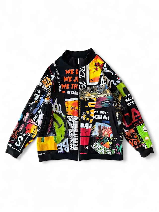 VINTAGE T SHIRTS UPCYCLED PATCHWORK TRACK JAKET