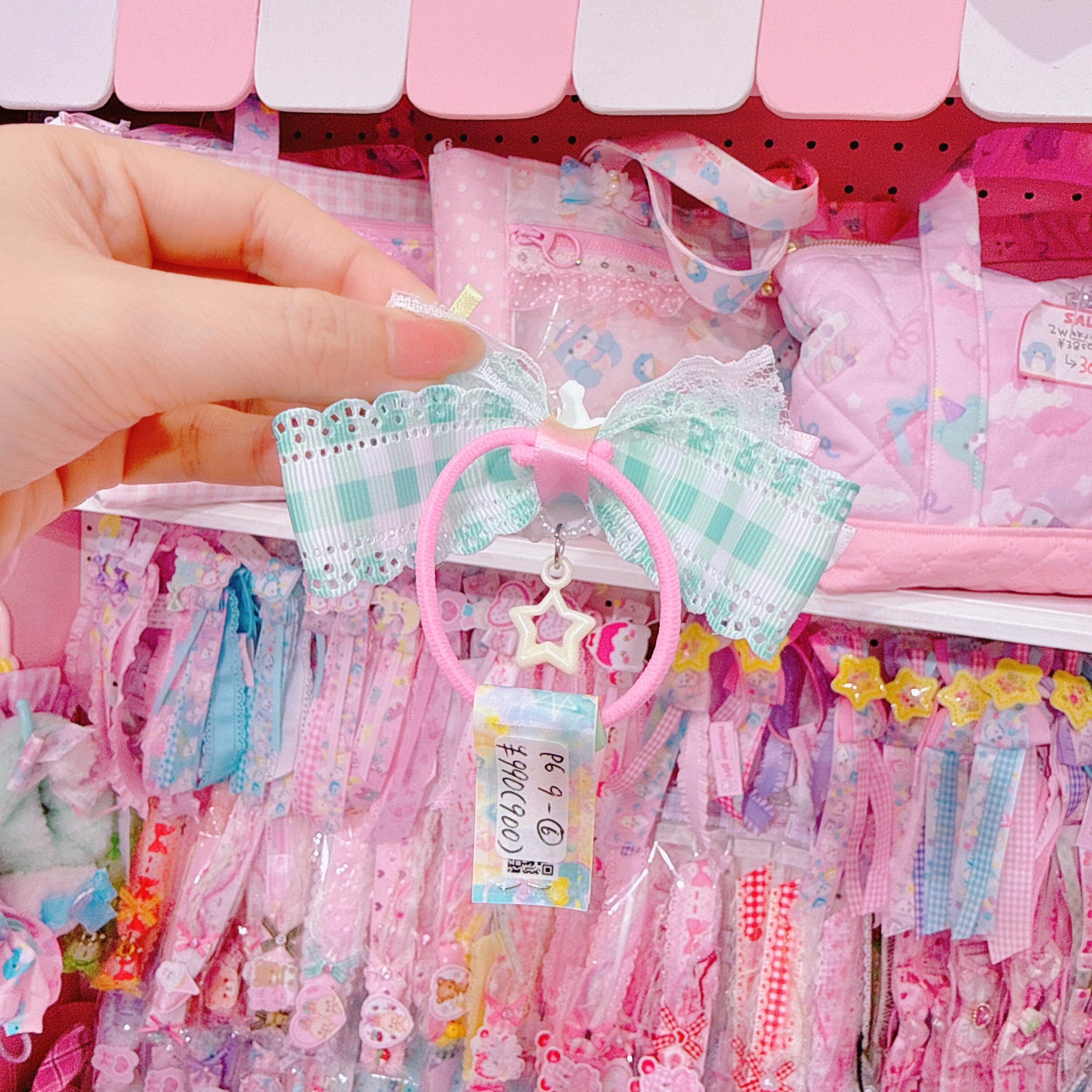 【P6】9-6チェックリボンヘアゴム