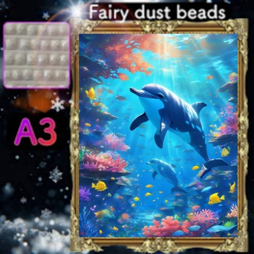 四角ビーズ（fairy１～３色入り）【fairydust-440】A3サイズ☆ダイヤモンドアート