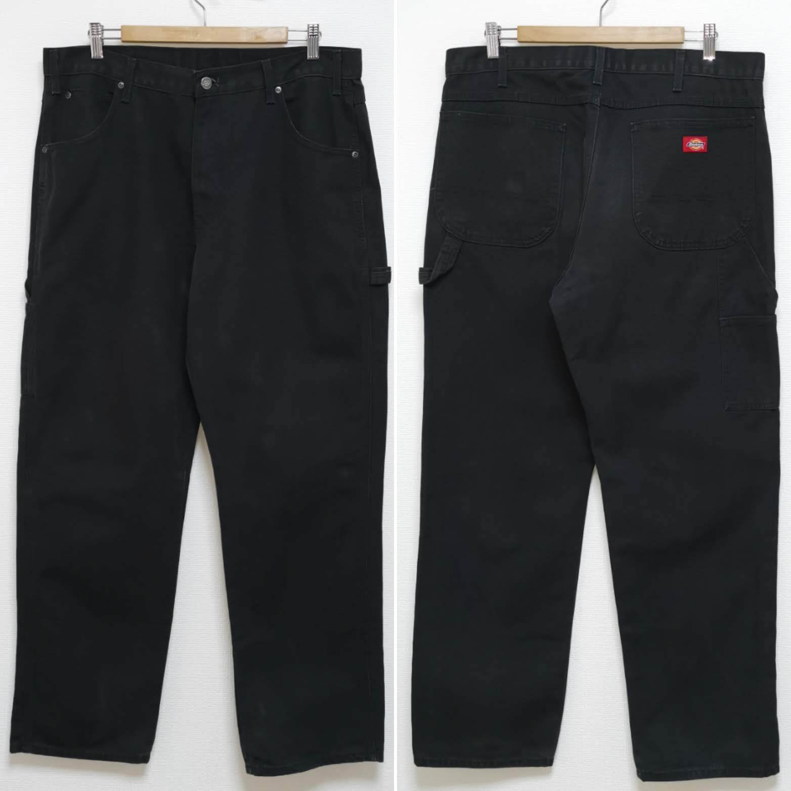 送料無料 W34 L32 90s ディッキーズ DICKIES ワークパンツ 874 黒 USA