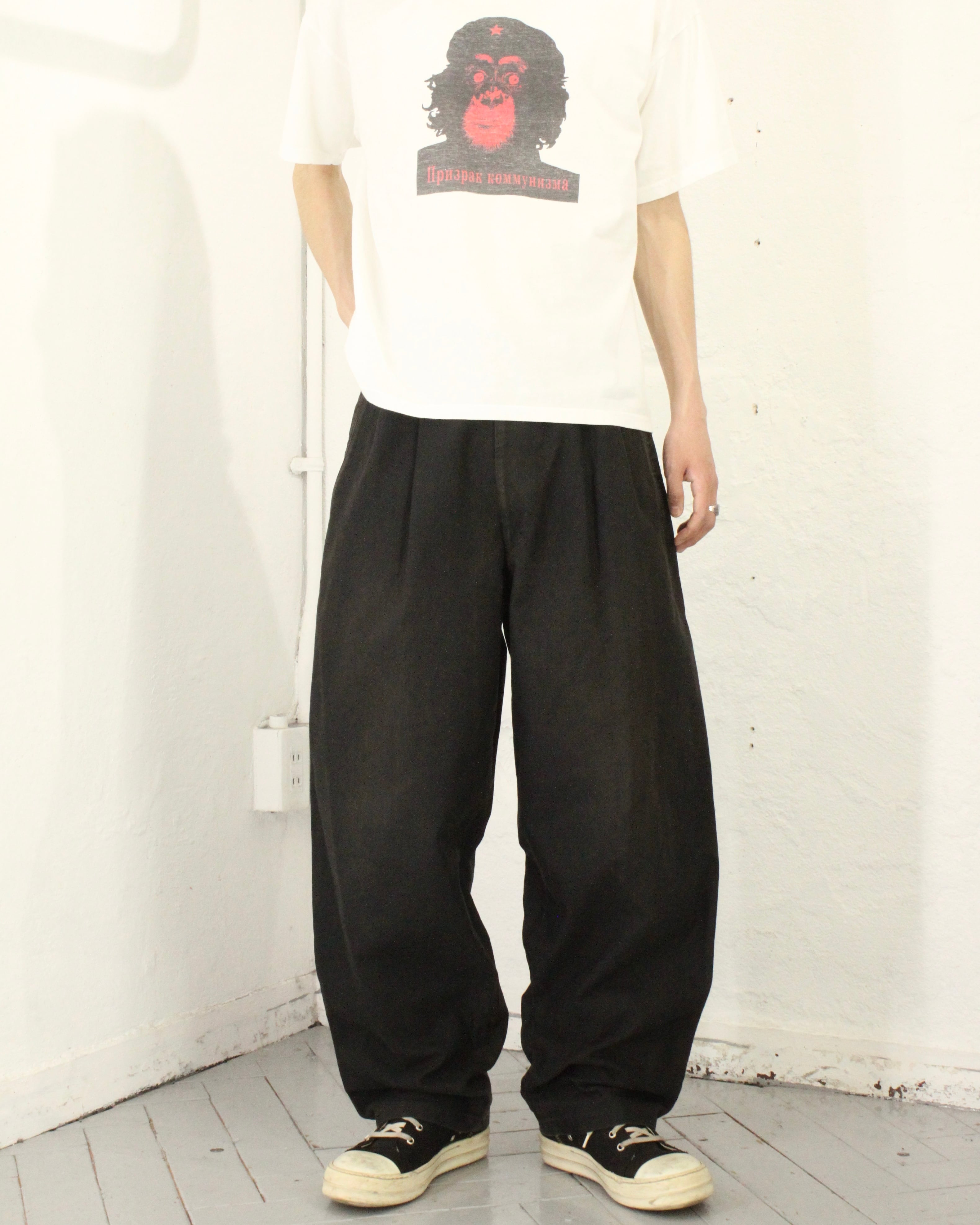 2006AW Y's for men Triple Stitch 2tac Wide Denim Slacks