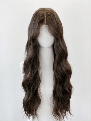 Medium Plus - Silky Brown Fine Wave Long Wig【商品番号 1036】
