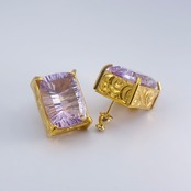 Gemstone Earrings -Amethyst / Gold-