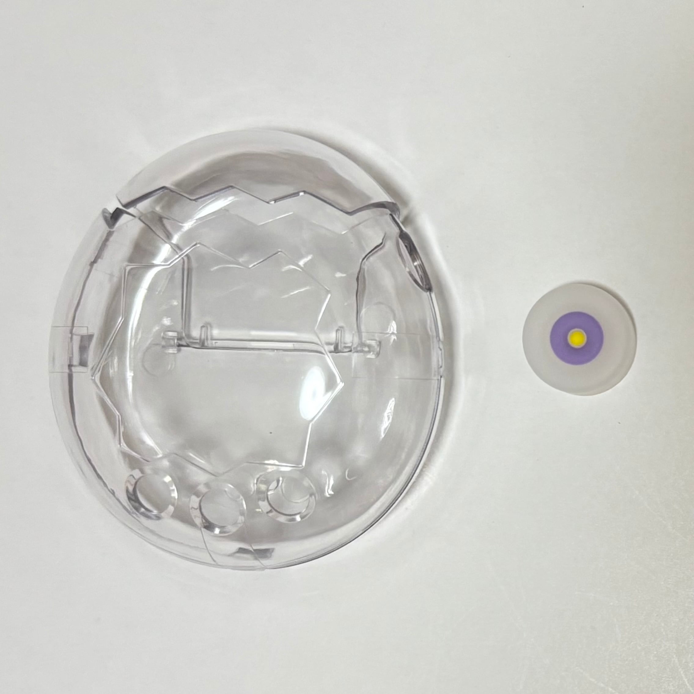 たまごっちパラダイスのクリア&ラメ入りケース(キャップ付き