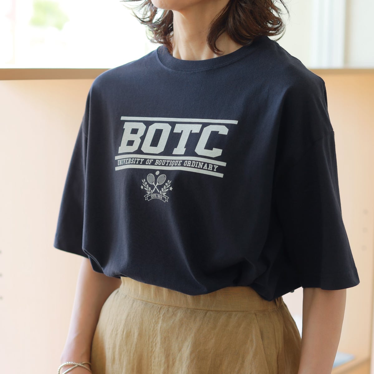 Boutique Ordinary (ブティーク オーディナリー) イレギュラーヘム オールドスクールプリント ルーミーTee