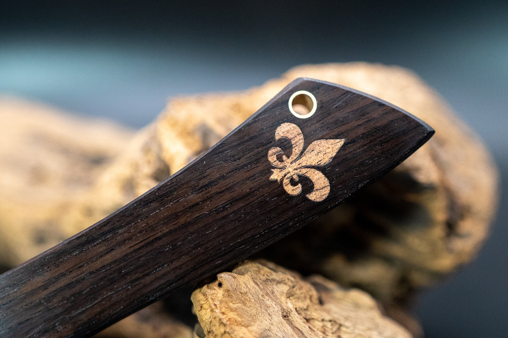 S型木製カッターナイフ アフリカンブラックウッド グラナディラ 象嵌 フルールドリス flamberg