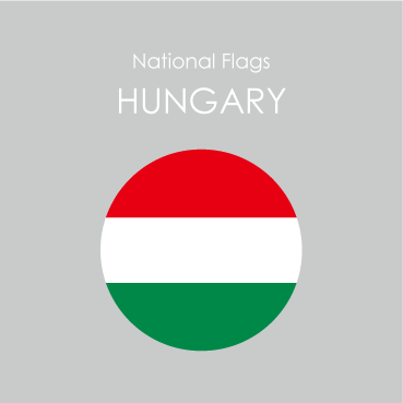 円形国旗ステッカー「ハンガリー」