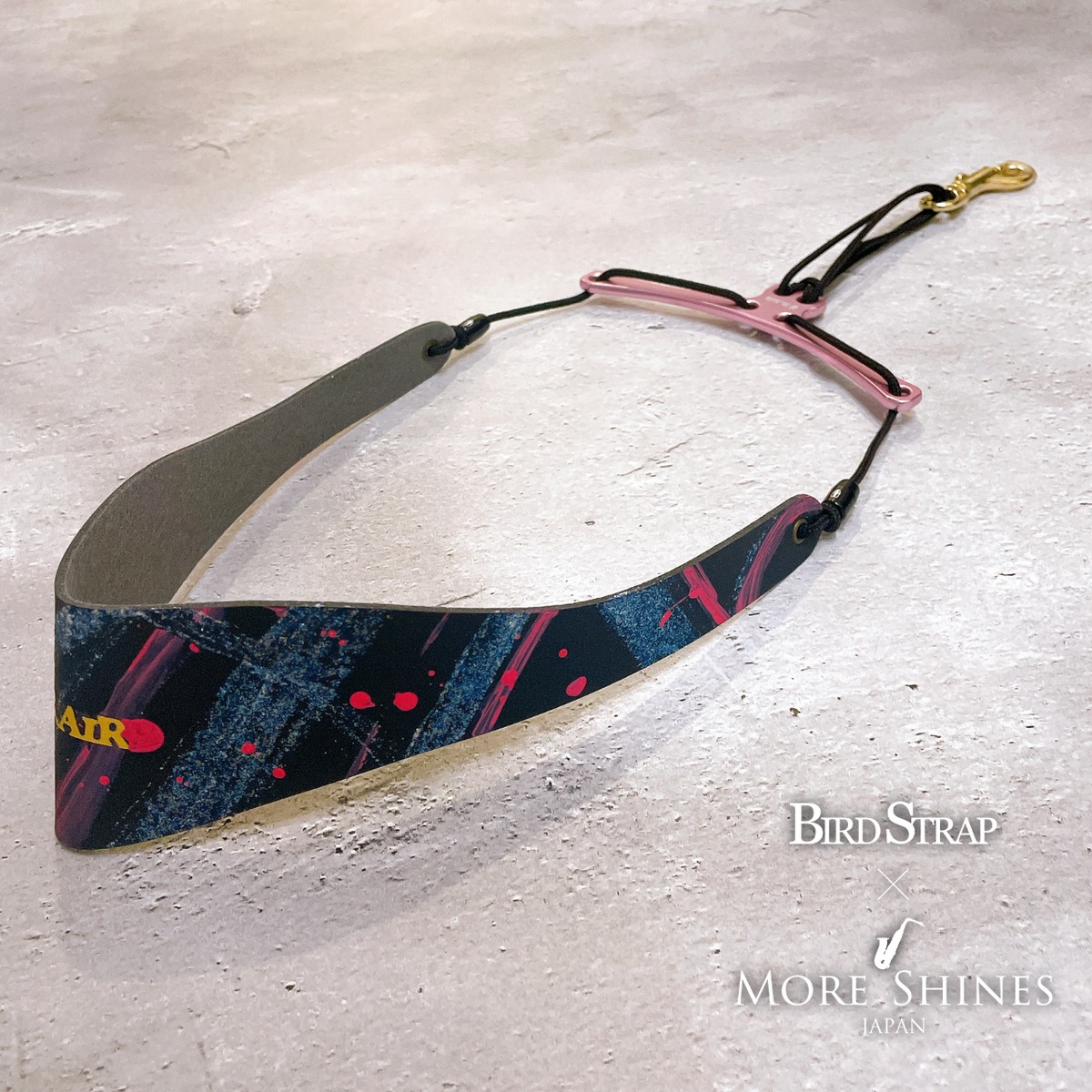サックス用】BIRD STRAP × More Shines コラボモデル #002 Aurora Pink