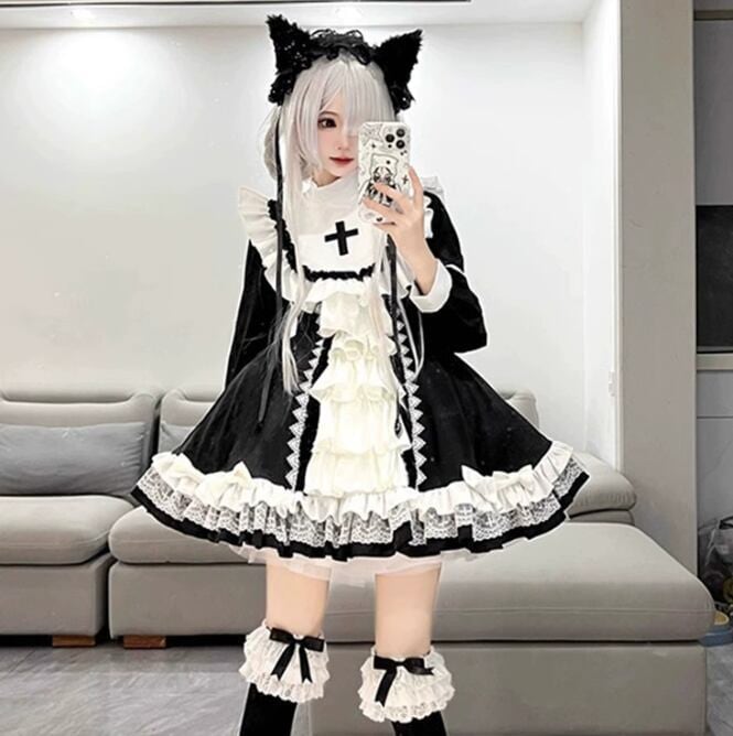 ゆめかわ♡全2カラー 十字架フレアワンピース wanpi13☆ | ゆめ