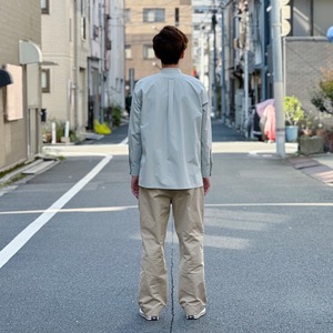 ( MIST GREEN ) 100 STANDING COLLAR SHIRT