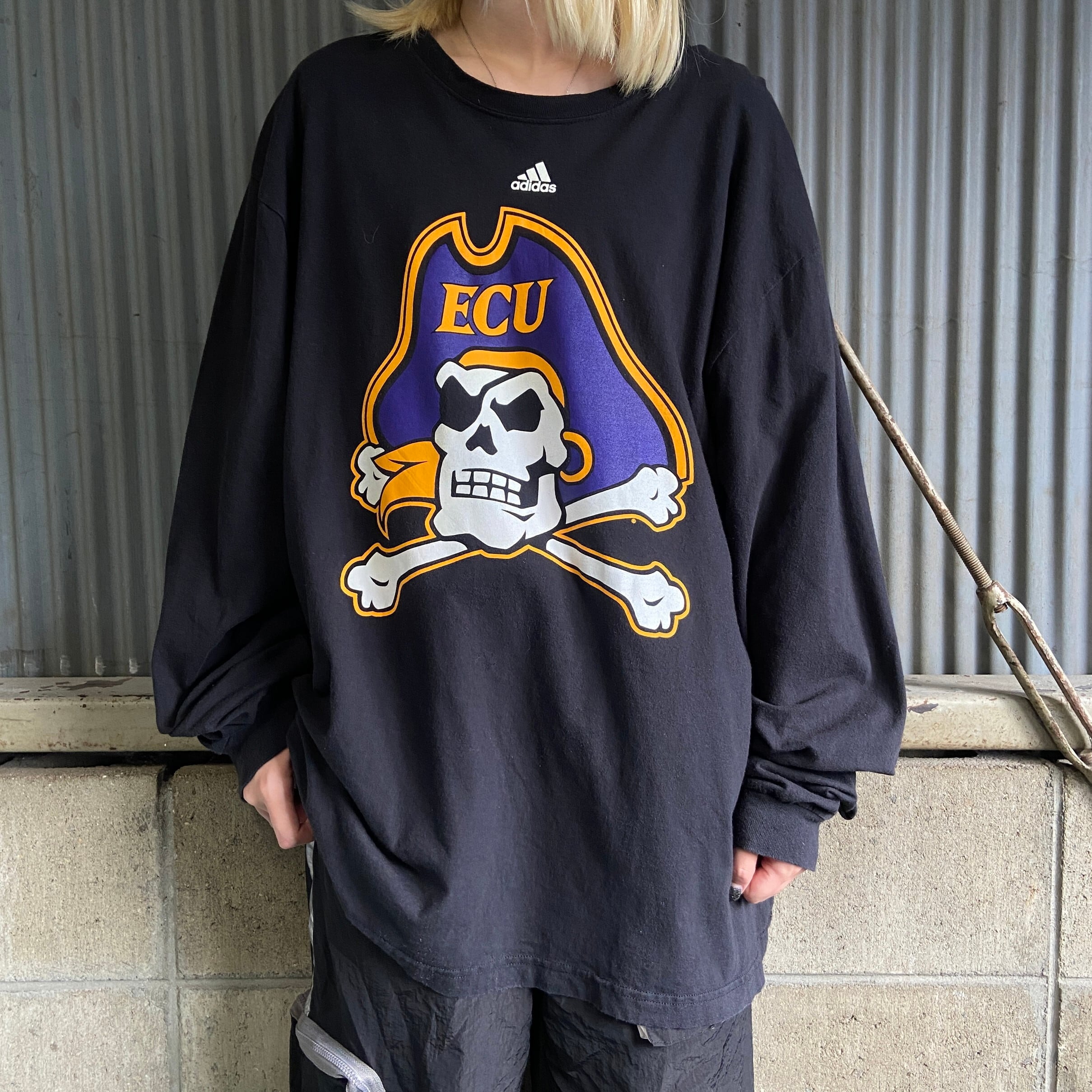 上等 adidas アディダス Tシャツ 長袖 ロゴプリント