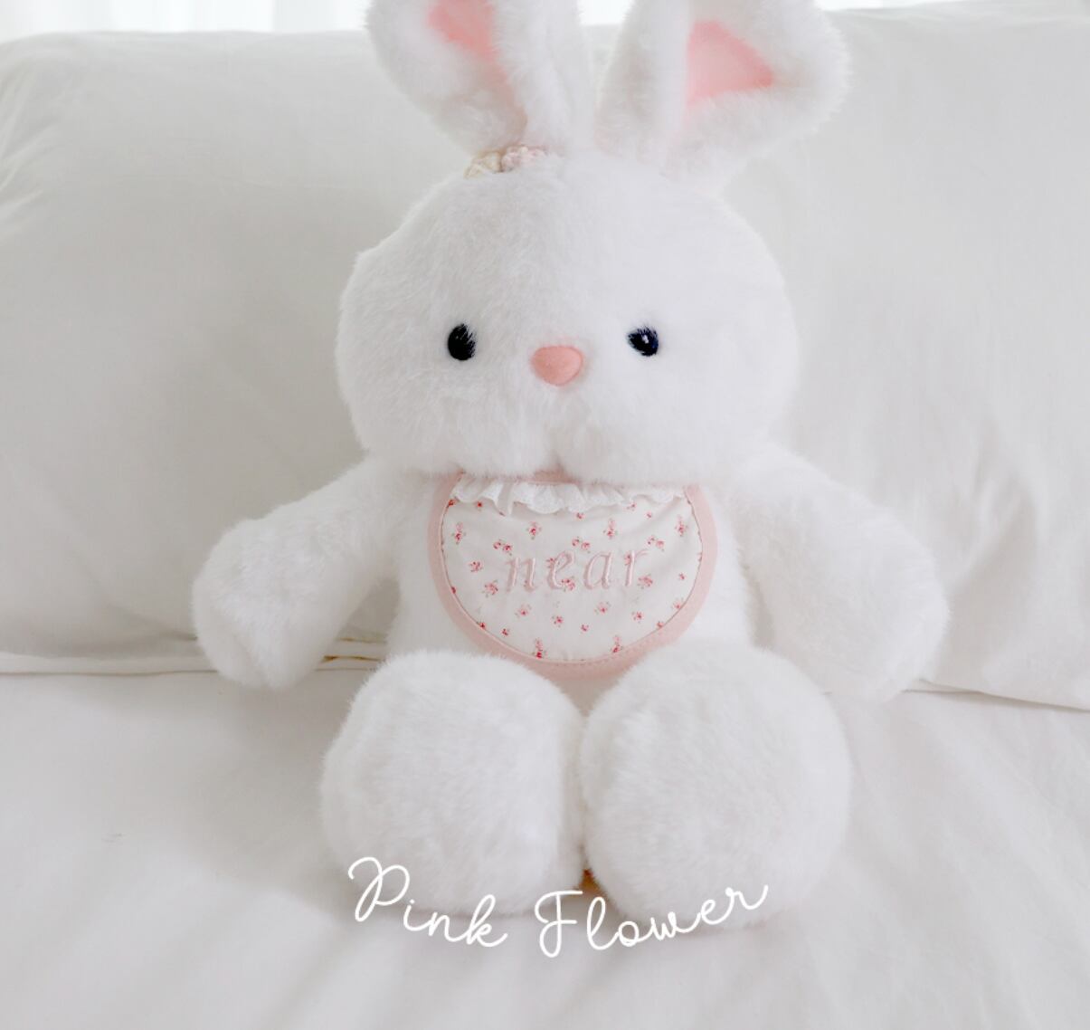 予約【near by us】my name dog bib (pink flower)