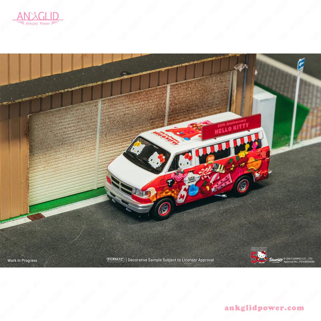 新品未開封品★TARMAC ターマック　ハローキティフードトラックダッジバン Tarmac Works 1/64 Dodge Van Hello Kitty Food Truck
