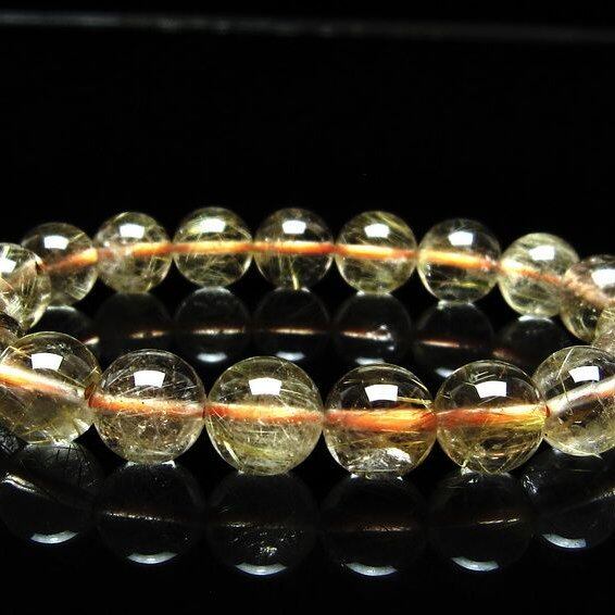 ルチルクォーツ ブレスレット 10mm タイチンルチルクォーツ タイチンルチル 一点物 メール便可 [M便 1/10] 111-48971