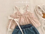 【取寄/韓国直送】26/SM リボン紐ブラウス 夏服｜ベビー服｜韓国子供服
