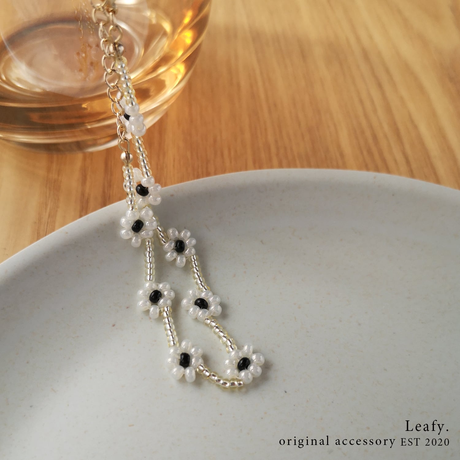 yellow & flower ビーズブレスレット ビーズアクセサリー イエロー 花