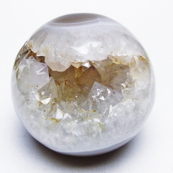 アゲート 笑口丸玉 ジオード スフィア 丸玉 一点物  151-5575