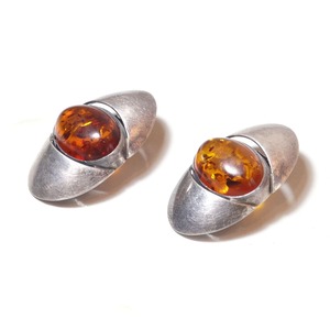 Vintage sterling silver 925 amber modern earrings