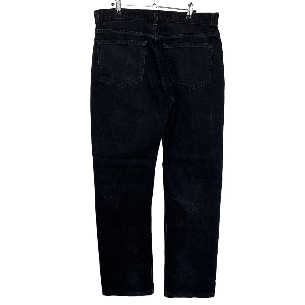 W34×L30#裾上げ済み】FADED GLORY ブラックデニムパンツ コットン100 