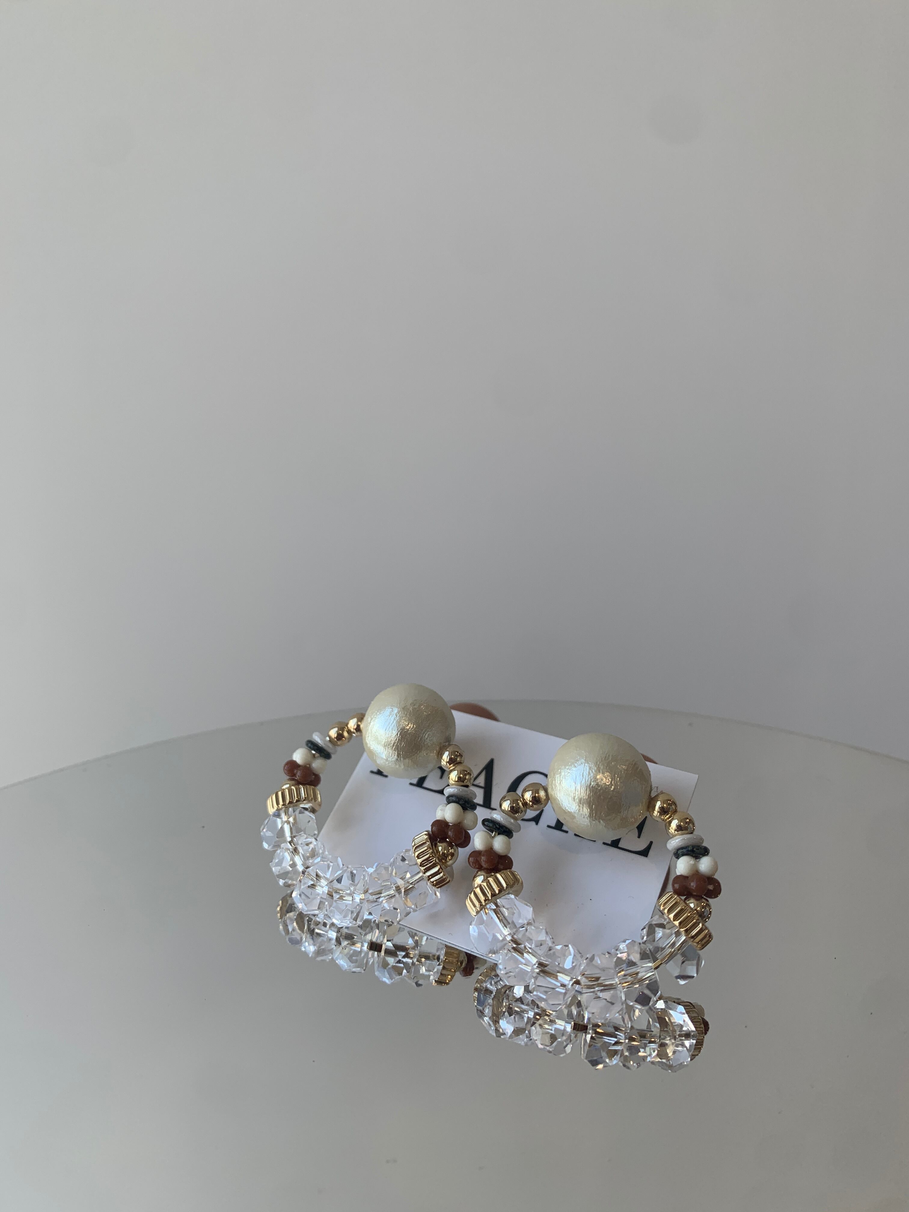 circle cotton pearl clear gold