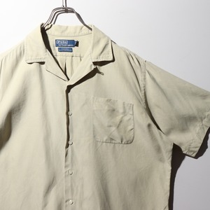 美品 L 完全無地 抹茶色 Caldwell ポロラルフローレン 半袖開襟シャツ polo ralph lauren 緑 グリーン